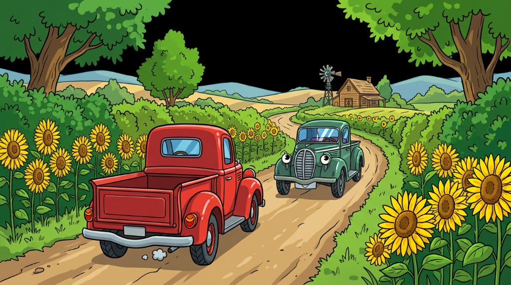 Dodge'em Cars country road scene
